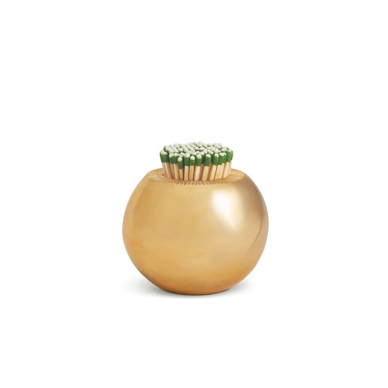 AERIN Sphere Striker Brass Match Holder Perigold